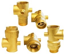 five way brass connectors with checkvalve, valve
